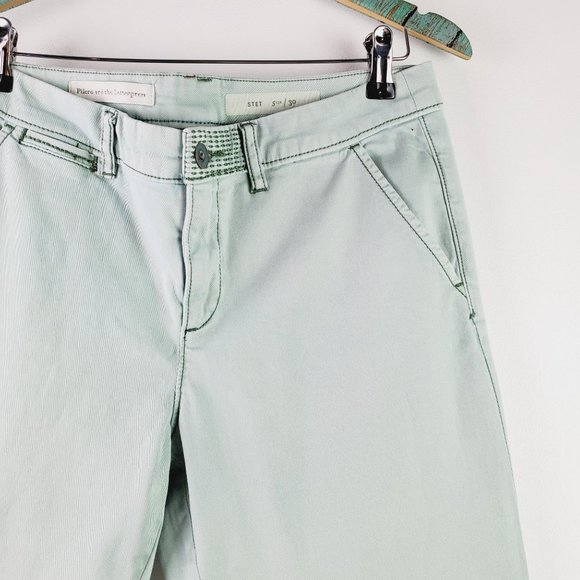 Pilcro and the Letterpress STET Crop Mint Chinos Pant Sz 30 - Picture 3 of 9